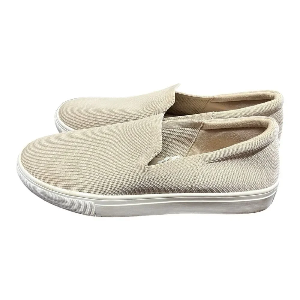 Old Navy Womens Size 9 Beige Knit Slip On Sneakers Casual Comfort Shoes